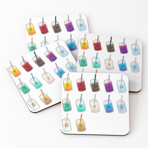 Item preview, Zodiac signs as drinks (full sheet) designed and sold by tardisgrump.