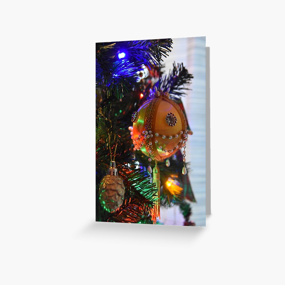 Dad's Yellow Bead Ornament Greeting Card