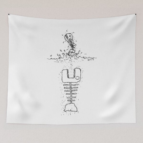 Item preview, Skeleton Fish Predator designed and sold by Chris Thomas Illustration.