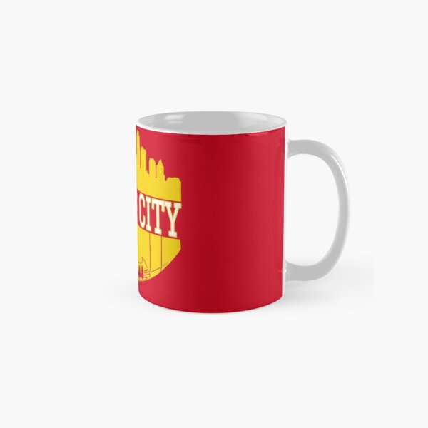 Kansas City Football Skyline KC Fan Red & Yellow Kc Football Classic Mug
