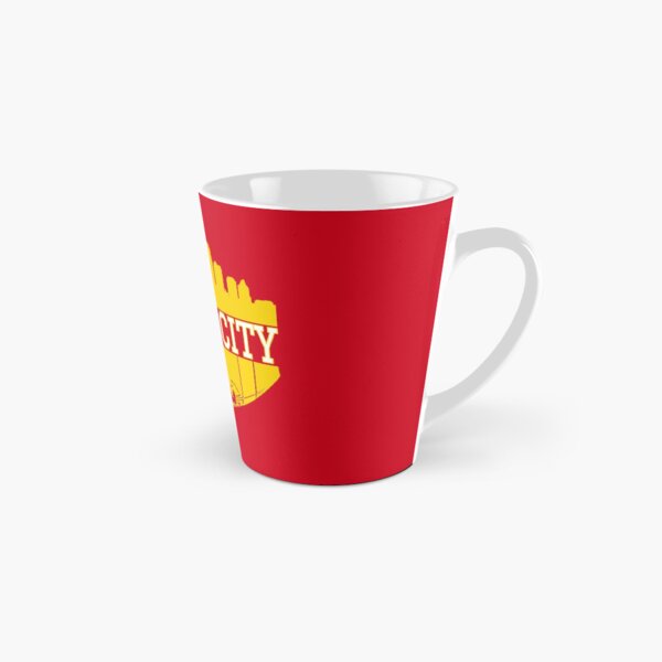 Kansas City Football Skyline KC Fan Red & Yellow Kc Football Tall Mug