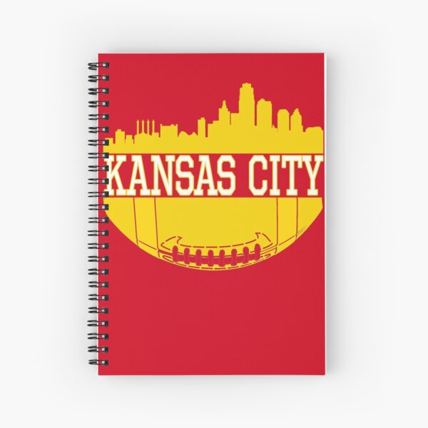 Kansas City Football Skyline KC Fan Red & Yellow Kc Football Spiral Notebook
