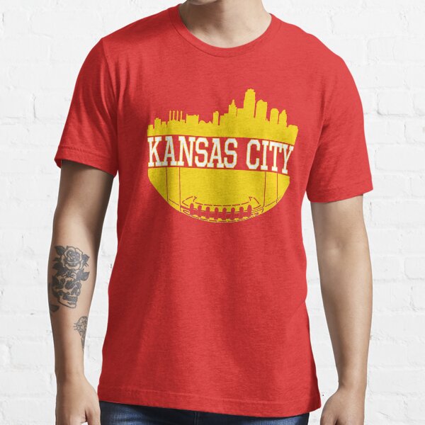 Kansas City Football Skyline KC Fan Red & Yellow Kc Football Essential T-Shirt