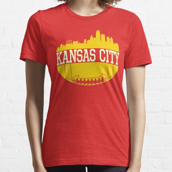 Kansas City Football Skyline KC Fan Red & Yellow Kc Football Essential T-Shirt