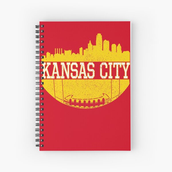 Vintage Classic Kansas City Football Skyline KC Fan Red & Yellow Kc Football Spiral Notebook