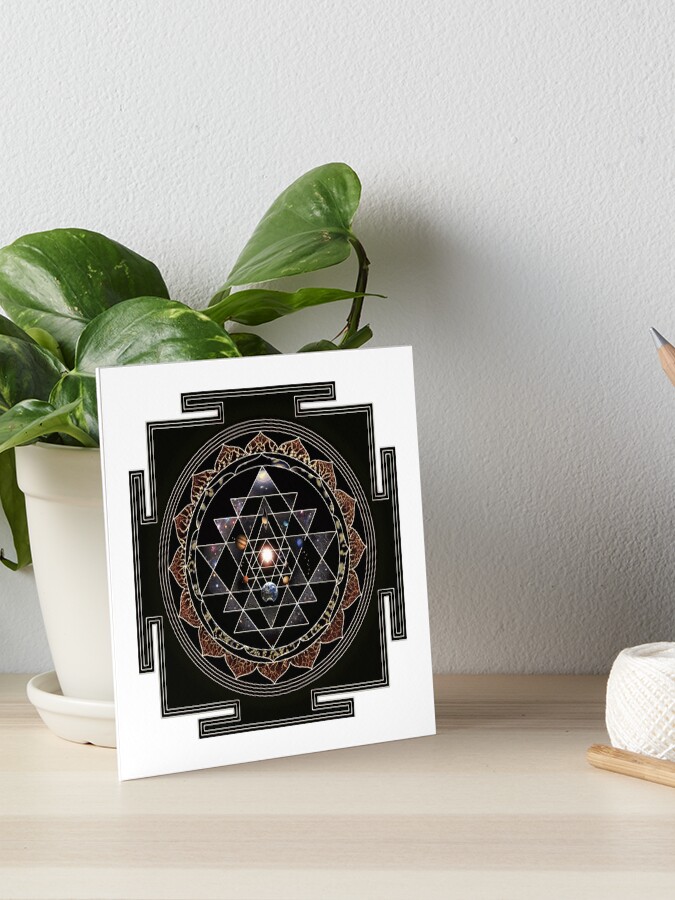Thumbnail 1 of 2, Art Board Print, Sri Yantra and the Universe designed and sold by pablocbudassi.