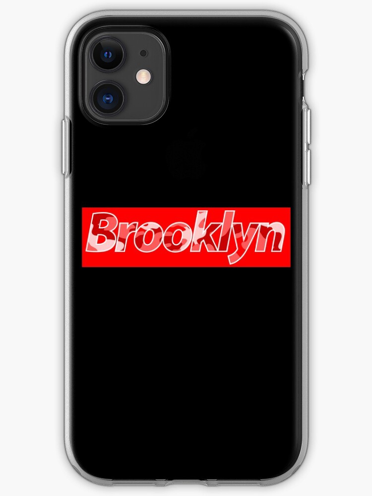 Brooklyn Camo Supreme Red Box Iphone Case Cover By Fireflycreative Redbubble