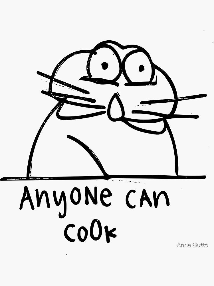 "aNyoNe cAn CoOk" Sticker by ambutts1 Redbubble