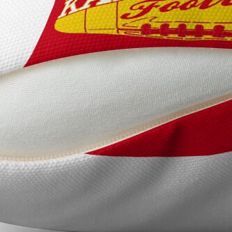 Alternate view of Kansas City Football KC Fan Red & Yellow Kc Football Kingdom Throw Pillow
