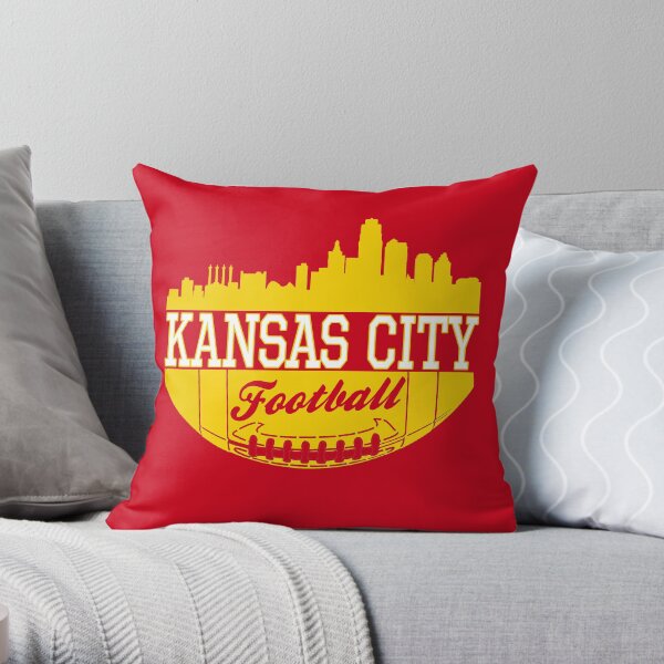 Kansas City Football KC Fan Red & Yellow Kc Football Kingdom Throw Pillow