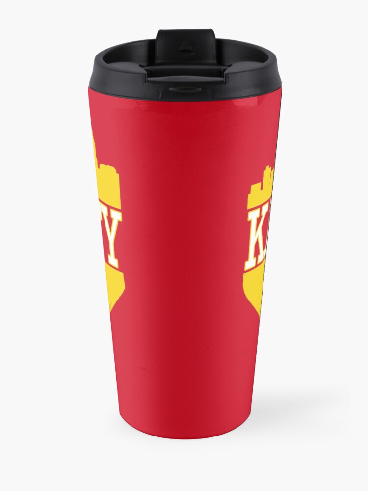 Alternate view of Kansas City Football KC Fan Red & Yellow Kc Football Kingdom Travel Mug
