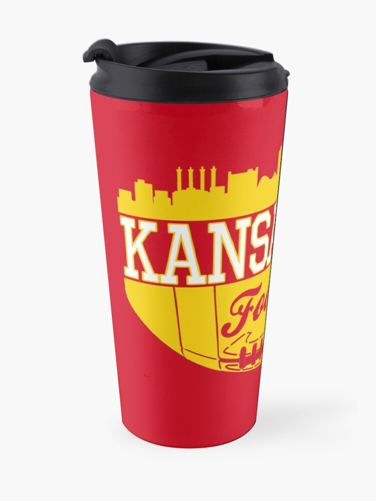 Alternate view of Kansas City Football KC Fan Red & Yellow Kc Football Kingdom Travel Mug