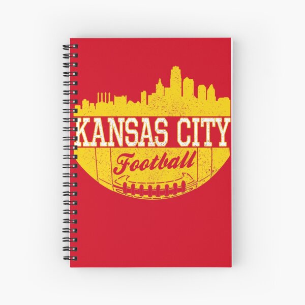 Classic Vintage Kansas City Football KC Fan Red & Yellow Kc Football Spiral Notebook