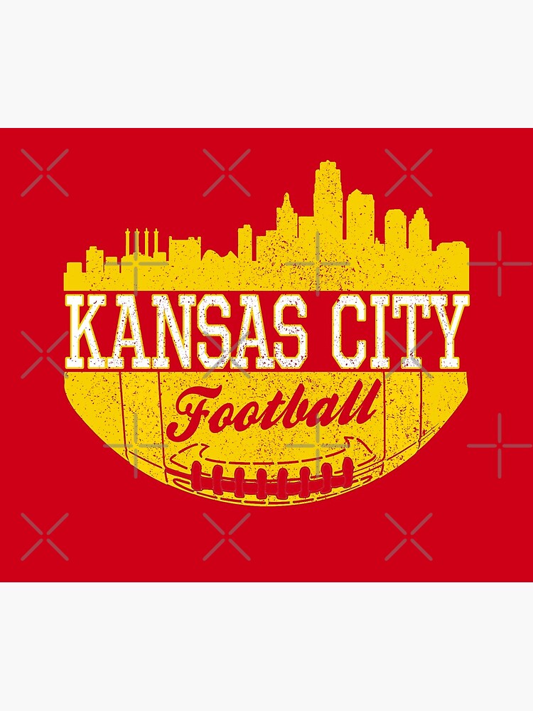 Classic Vintage Kansas City Football KC Fan Red & Yellow Kc Football by Bullish-Bear