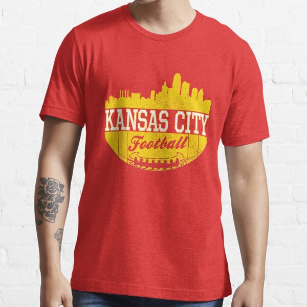 Classic Vintage Kansas City Football KC Fan Red & Yellow Kc Football Essential T-Shirt