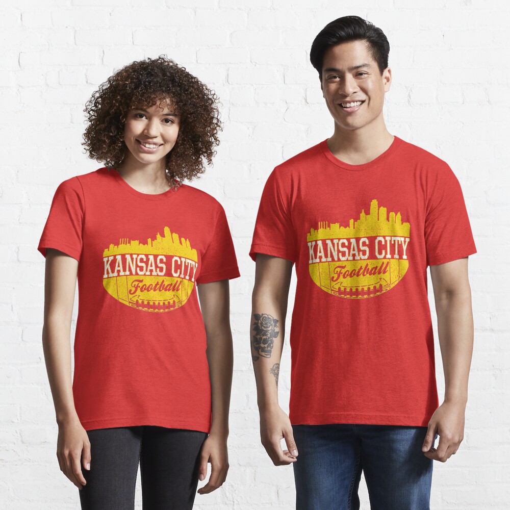 Classic Vintage Kansas City Football KC Fan Red & Yellow Kc Football Essential T-Shirt