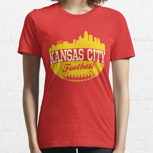 Classic Vintage Kansas City Football KC Fan Red & Yellow Kc Football Essential T-Shirt