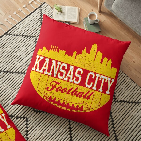 Classic Vintage Kansas City Football KC Fan Red & Yellow Kc Football Floor Pillow