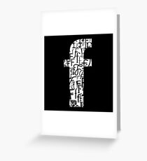 Small Letter f, black background Greeting Card