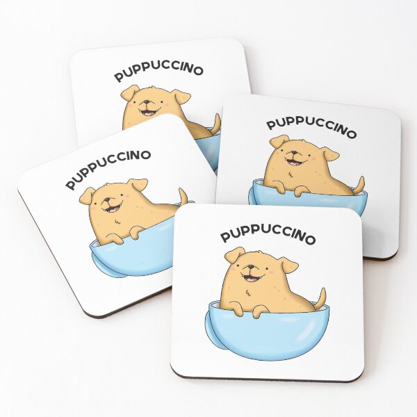 Item preview, Pup-puccino Funny Cappuccino Puns  designed and sold by punnybone.