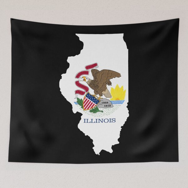 Item preview, Illinois Map Flag designed and sold by marosharaf.