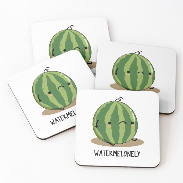 Item preview, Waterme-lonely Watermelon Funny Fruit Puns  designed and sold by punnybone.