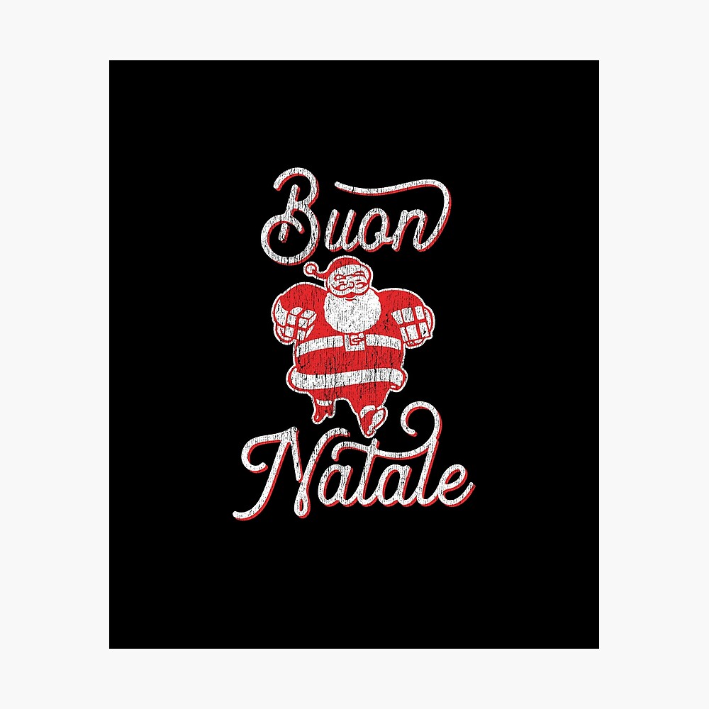 Buon Natale Vintage.Buon Natale Vintage Italian Christmas Poster By Spazzoshirts Redbubble