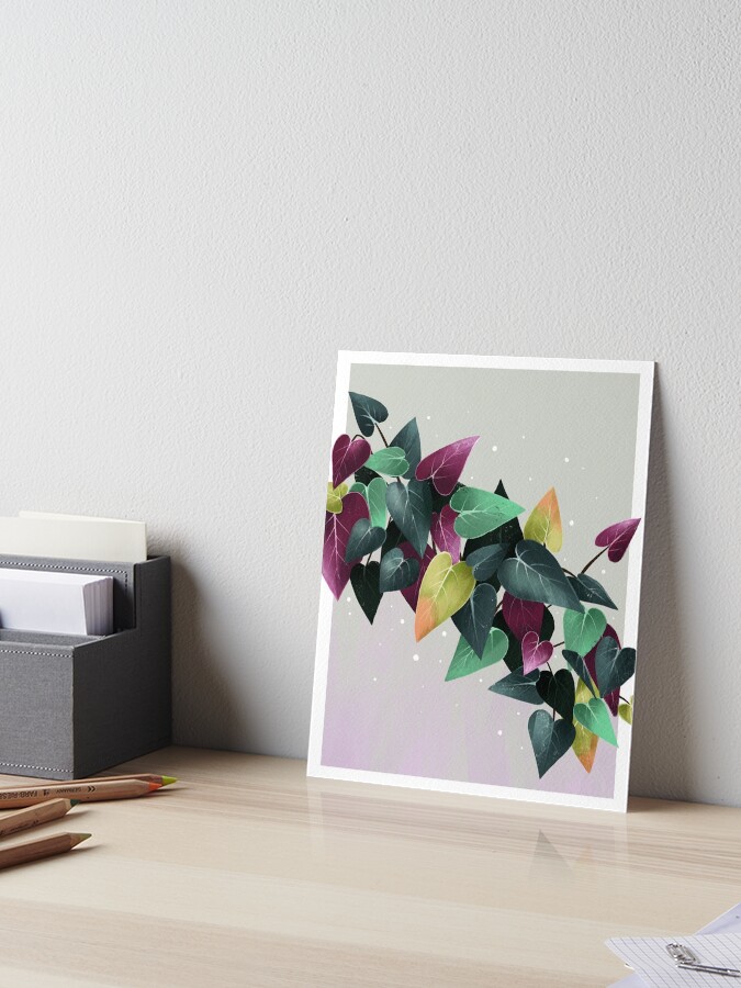 Black Gold Philodendron Drawing Art Board Print By Childdddli Redbubble