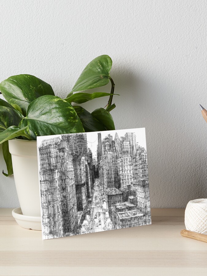 Concrete Jungle Pen Ink Drawing Art Board Print By Igrols Redbubble