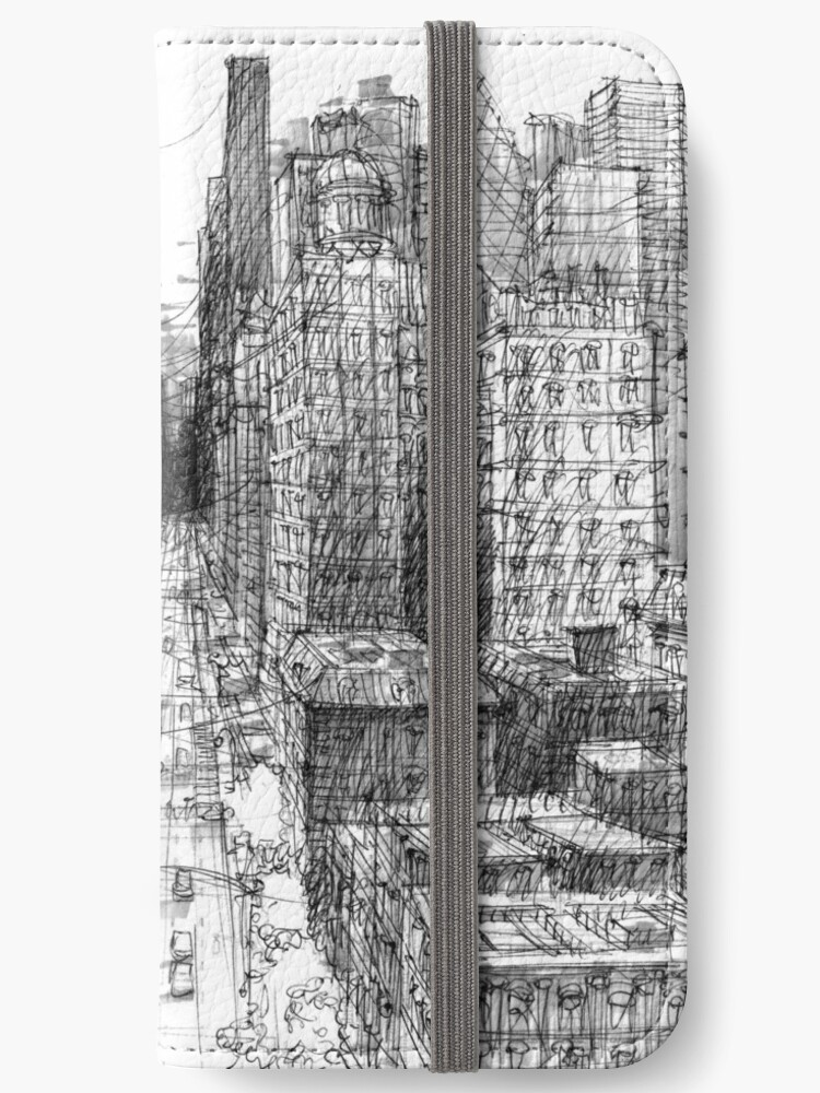 Concrete Jungle Pen Ink Drawing Iphone Wallet By Igrols Redbubble