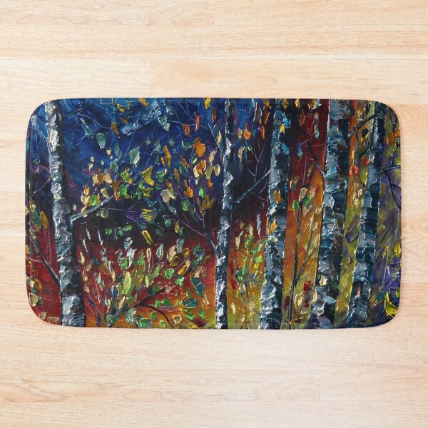 Item preview, Moonlight Sonata With Aspen Trees Palette Knife Painting by @OLenaArt designed and sold by Rocky Mountain Artistry.