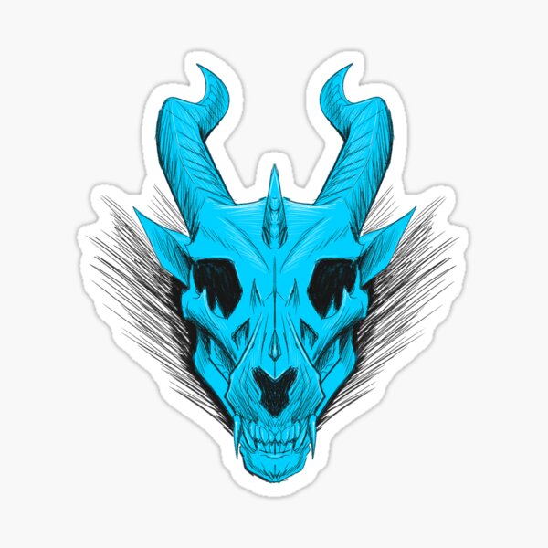 Dragon Skull-Blue Sticker