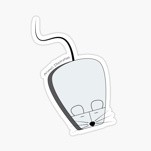"Cartoon Computer Mouse Pun Art" Sticker by iCraftCafe Redbubble