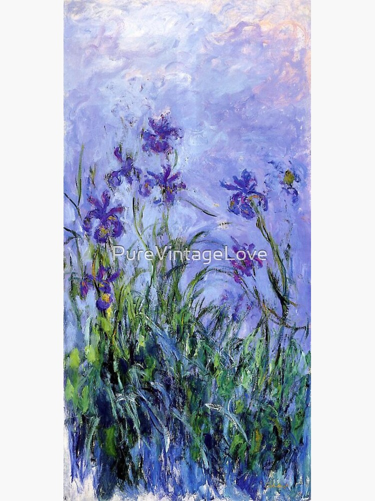 Thumbnail 3 of 3, Sticker, Claude Monet : Lilac Irises 1914 designed and sold by PureVintageLove.