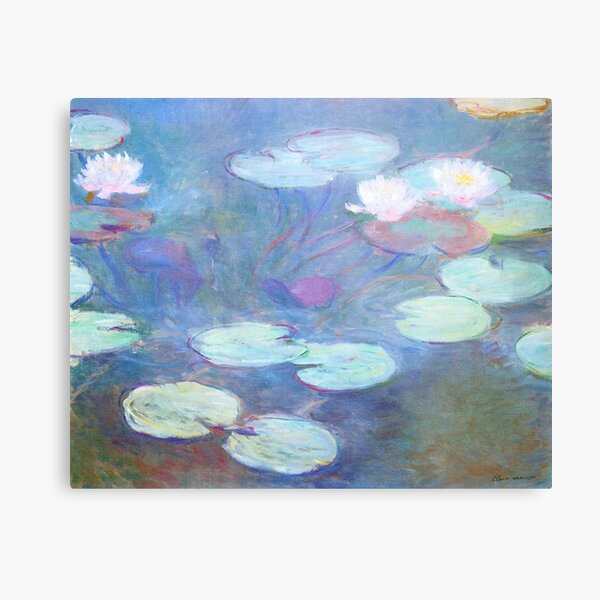Water Lilies Monet pastel pond Metal Print