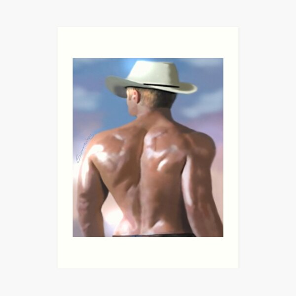 Handsome guy on beach Art Print