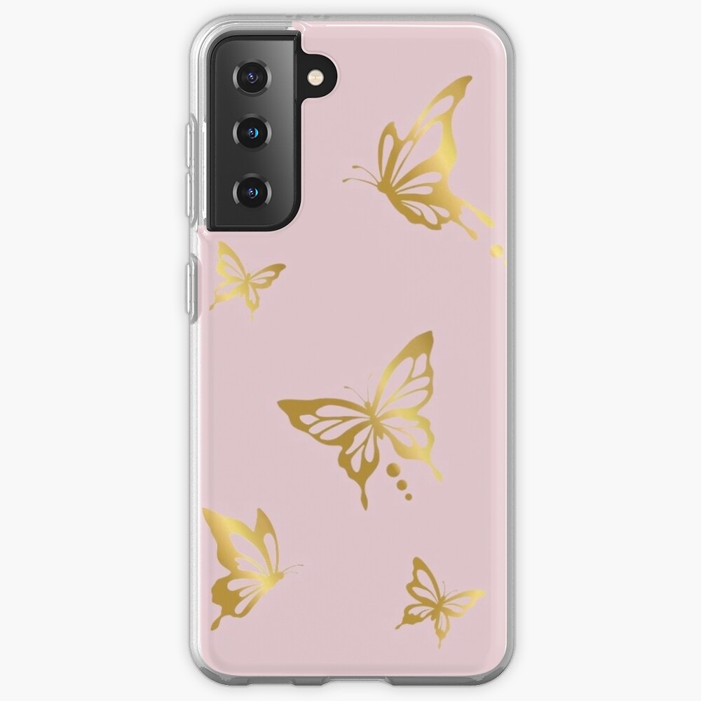 golden butterflies in pink Art Board Print for Sale by obscuremaddie