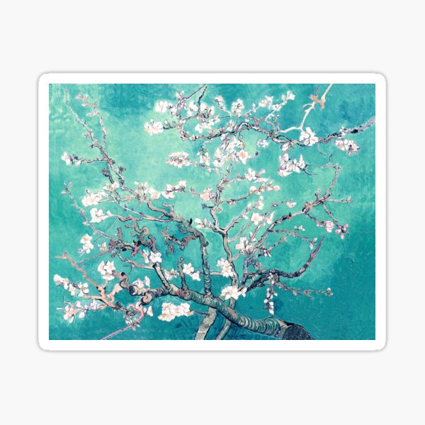 Vincent Van Gogh Almond Blossoms Turquoise Elegance Sticker