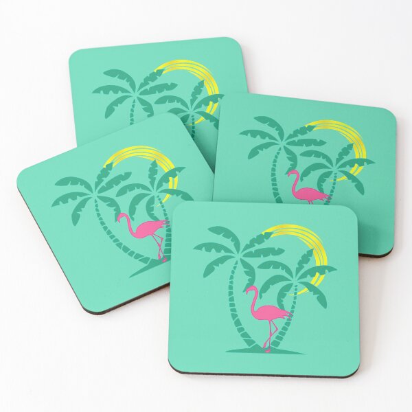Item preview, Tropical Beach Flamingo And Palm Trees designed and sold by ChicoryJunction.