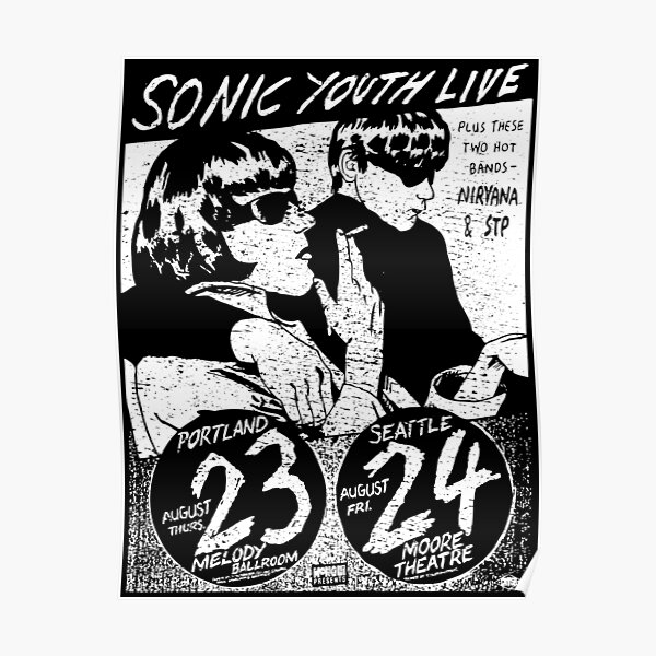 Sonic Youth Live (distressed design) Poster