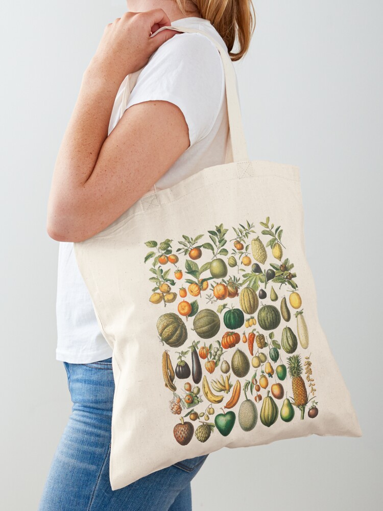 Cotton tote bag with fruits and veggie print | Valexico | Online Store