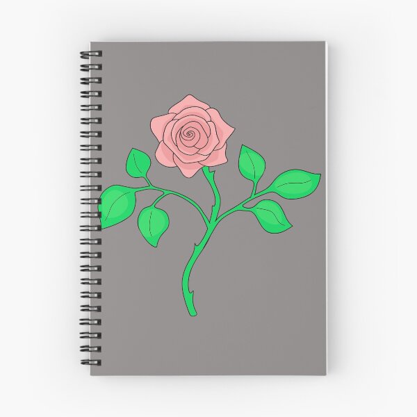 Item preview, Rose with Leaves and Stem - grey background designed and sold by nutmegfairy.