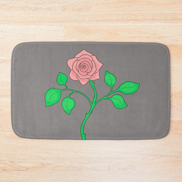 Item preview, Rose with Leaves and Stem - grey background designed and sold by nutmegfairy.