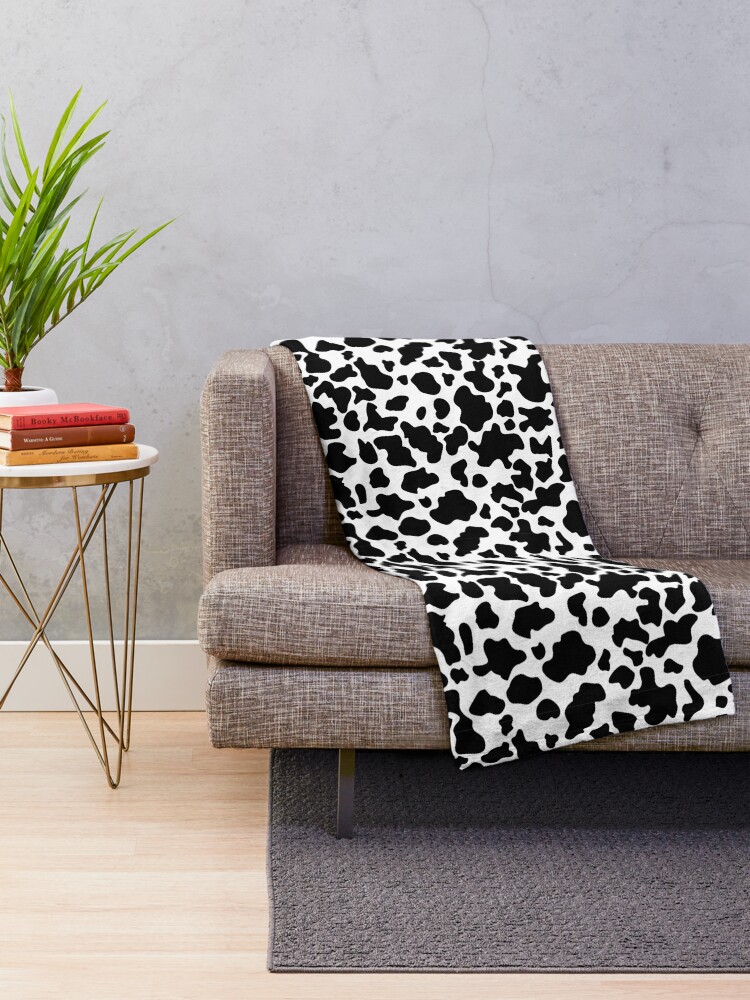 "Cow Pattern Black and white cowhide" Throw Blanket by koovox Redbubble