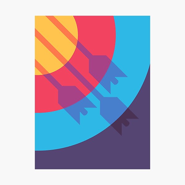 Archery Target Arrow Shadow Minimal A Photographic Print