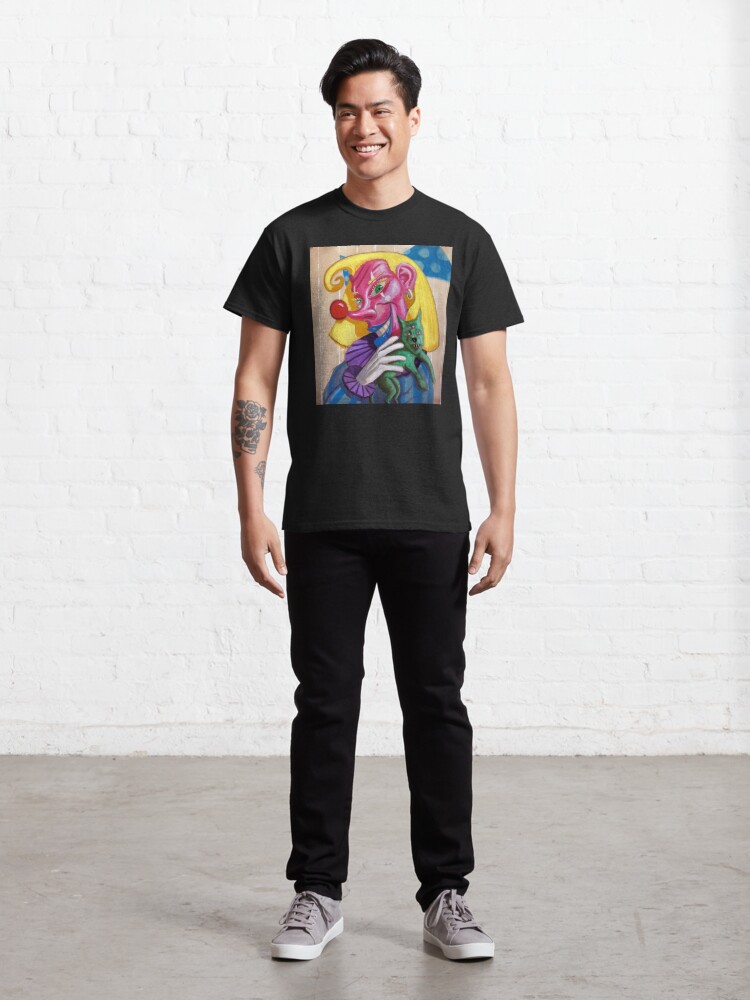 Thumbnail 3 of 7, Classic T-Shirt, Dori Clown with three eyed doggy designed and sold by RetinalKandy.