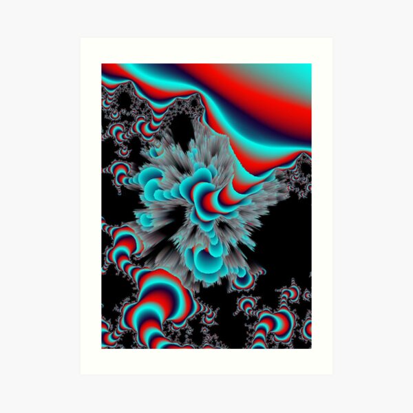 RED and AQUA TUBULARS Art Print