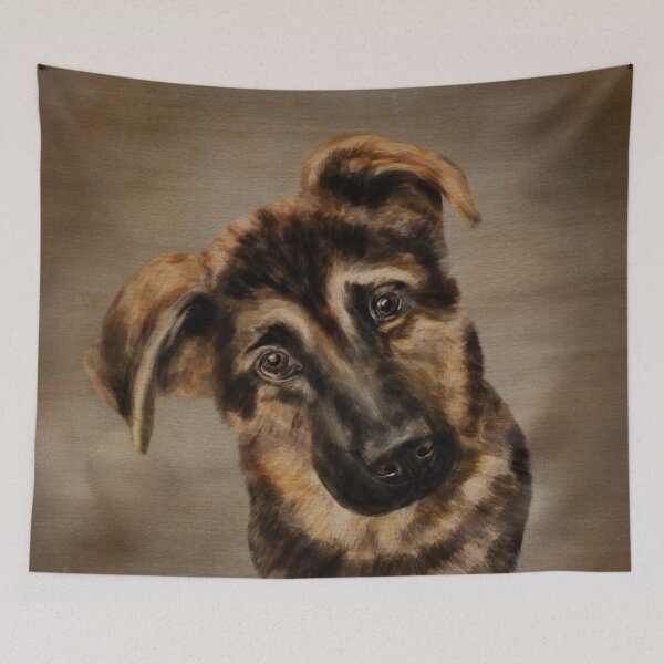 Item preview, German Shepherd Puppy - Head Tilt designed and sold by k9printart.