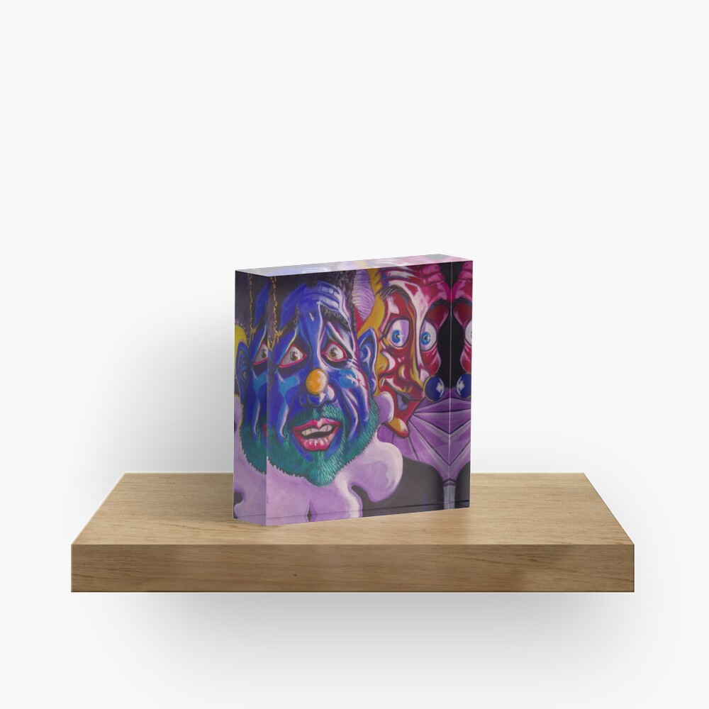 Happy scared, Pensive curious Acrylic Block