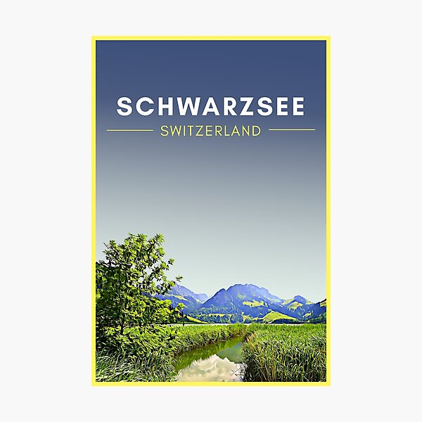 Schwarzsee Switzerland Vintage Travel Art Photographic Print